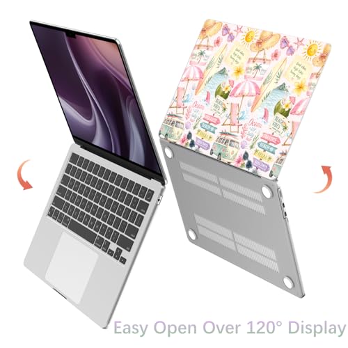 Compatible with MacBook Neo 13 inch Case 2026 Cute Sea Beach Bus | Release Model A3404 with A18 Pro Chip | Vacation Protective Hard Shell Matte Cover for MacBook Neo 13'' - color: Beach B, size: MacBook Neo 13 inch