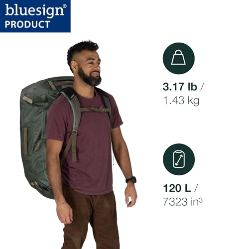 Osprey Transporter Lightweight Travel Duffel Bag - Extra Large Water Resistant Durable Gear Bag for Men and Women - color: Raven Black, style: 120l