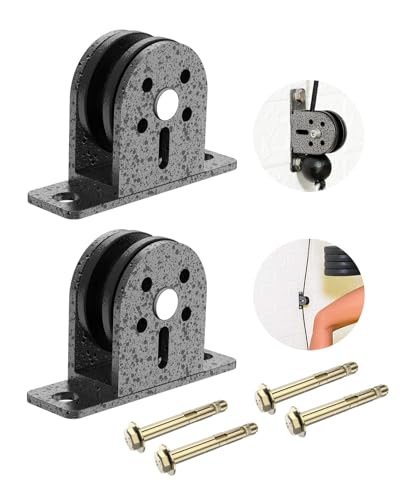 Wall Mount Pulley, Fixed Pulley Block 600LBS for Gym, 2PCS | Stainless Steel, Smooth Bearing, Nylon Wheel, Lat Pulldown, Home Gym, Hoist, Lifting, Attics, Clothesline