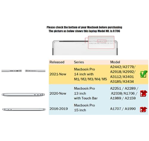 Se7enline for MacBook Pro 14 inch Case 2026-2021 M5 M4 M3 M2,Crystal Clear | 2 in 1 Crystal Hard Shell Laptop Case with Keyboard Cover Anti-Scratch Heat Dissipation Full Port Access Slim Lightweight - color: Crystal Transparent