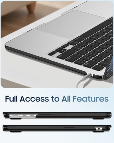 Fintie Case for MacBook Air 13 inch A3449/A3240/A3113/A2681 2022-2026 | M2/M3/M4/M5, Snap On Hard Shell, Full Port Access, Easy On/Off, Lightweight, Meteor-Black - color: Garden-Clear