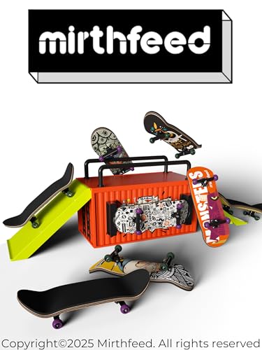 32mm Pro Fingerboard Complete Set | Bearing Wheels | 5 Ply Maple Deck | Anti Skid Grip Tape | Complimentary Tool | Concave Shape - color: Fun Box G : Smelly Cat