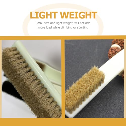 2pcs Climbing Brush Boars Hair Rocks Cleaner with Sturdy Handle for Bouldering and Outdoor Sports Rock Cleaning
