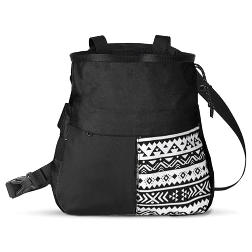 RiToEasysports Chalk Bag, Large Capacity Mountaineering with Trapezoidal Bottom Holds with Dual Hanging Points for Outdoor Sports - size: Large Black