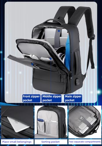 17/15.6" Business laptop backpack, PU Travel backpack,carry on backpack, Expandable laptop backpack Women Men,college backpack (01#Standard, Grey) - color: 01#grey, style: 01#standard