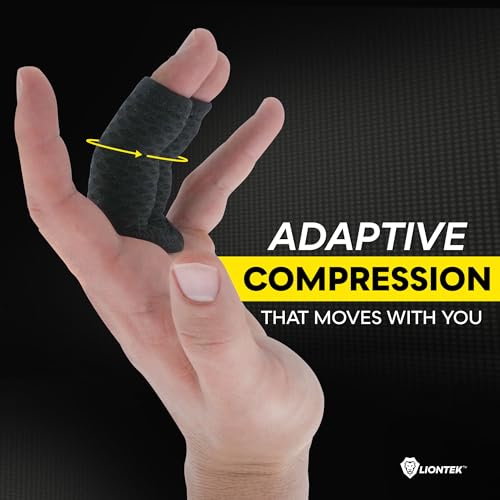 LIONTEK Double Flow Finger Sleeve V3 Pair — Joint Support & Compression for Activity, BJJ, Fitness, Volleyball, Basketball, and More (Large) - size: Large