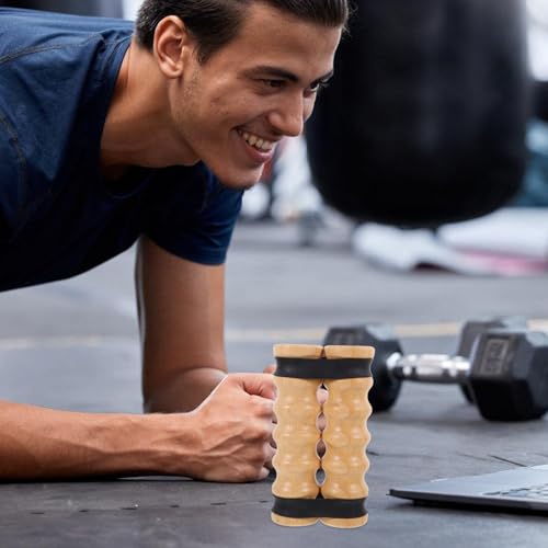 UPKOCH Wooden Handle Elastic Workout Bands 2pcs Resistance Exercise Stick for Shoulder and Chest Strength Training Joint Rehab Home Gym Core Workouts