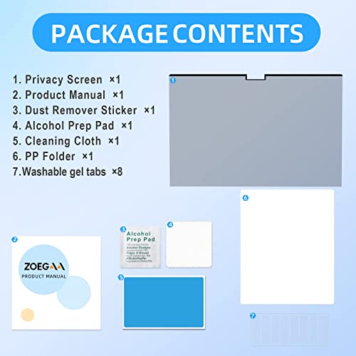 ZOEGAA Privacy Screen Protector for MacBook Pro 16 inch (2021~2026). | 1 Install Ways; Camera Cover; Anti Bule Light/Glare; Compatible With MacBook Pro 16 inch M1, M2, M3, M4, M5, Pro, Max Chip. - size: MacBook Pro 16 inch (2021-2024, M1 M2 M3 M4)