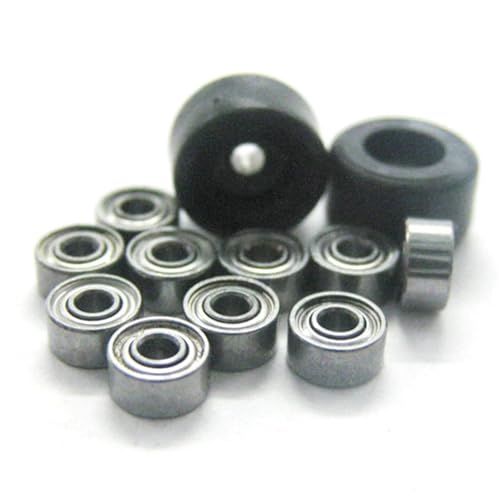 Fingerboard Wheels 10Set Professional PU+Metal Urethane CNC Bearing Wheel for Wooden Fingerboard Wheels(-BK) - color: -Bk