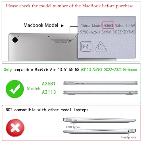 LanBaiLan Compatible with MacBook Air 13 inch Case M5 2026 M4 2025 M3 M2 2024-2022 A3449 A3240 A3113 A2681, 13.6 Plastic Hard Shell Case & Keyboard Cover, Mountains Landscape - color: Mountains Landscape