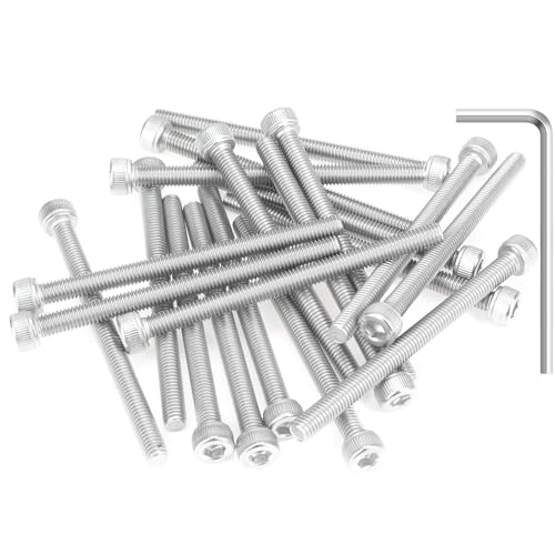 HELIFOUNER 20 Pieces M5 x 65mm, Thread Pitch 0.8mm, 304 Stainless Steel (18-8) Hex Socket Head Cap Screws, Fully Threaded - size: M5 x 65mm
