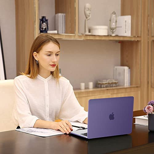 MOSISO Compatible with MacBook Air 13 inch Case M5 2026 M4 M3 M2 2025-2022 | A3449 A3240 A3113 A2681, Hard Shell&Keyboard Cover&Screen Film&Pouch for MacBook Air 13.6 inch Case, Imperial Purple - color: Imperial Purple