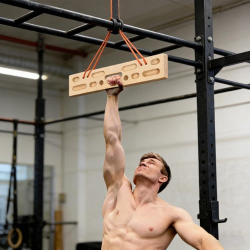 Climbing Hangboard Heavy Duty Wooden Trainer | Rock Climbing Pull Up Bar Grip Trainer for Climbers Beginner Men Women Home Gym Indoor Fitness Workout