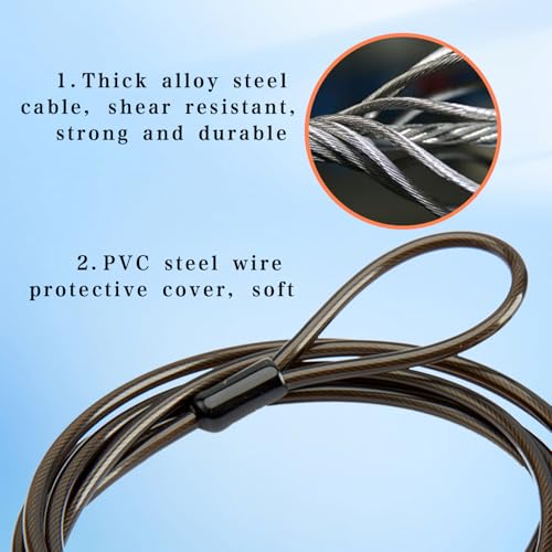 Laptop Lock, 6.6ft Anti-Theft Security Cable Lock, Heavy Duty Laptop Locking Cable for Lenovo, Asus, Acer & Other Notebooks and Tablets, 3x7mm Lock Hole, with 2 Keys Silve - color: silver-1pack