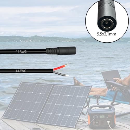 0.8ft 3pcs 5.5x2.1mm Female 14AWG DC Pigtail Power Cord for CCTV Security Camera Outdoor Power Supply Convenient Solar Charging Board DC Power Repair Cable - size: 5521 Female