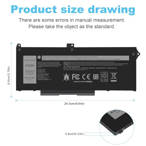 Fancy Buying RJ40G 005R42 0WK3F1 0M3KCN M033W 01K2CF Laptop Battery Replacement for Dell Latitude 15 5520 Latitude 14 5420 Precision 15 3560 Series 075X16 WY9DX P137G P137G001 P104F P104F001 - size: 9.64*3.78*0.23inch