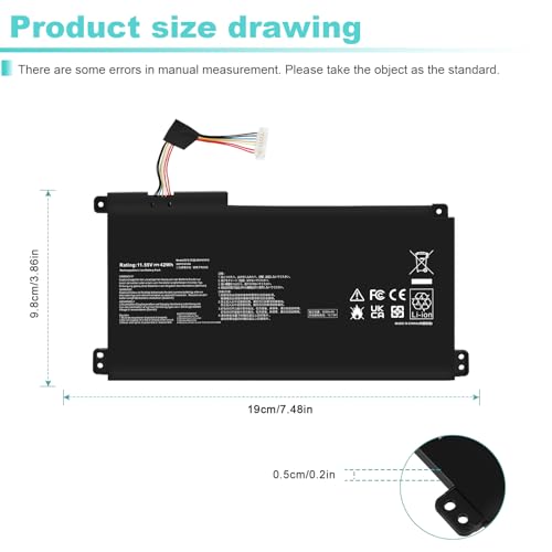 TREE.NB B31N1912 C31N1912 Laptop Battery Replacement for ASUS VivoBook 14 E410M E410MA L410M L410MA E410KA F414MA E510MA E510KA L510MA R522MA E410MA-EK026TS L410MA-BV058TS E510KA-EJ033TS 11.55V 42Wh - size: ‎B31N1912