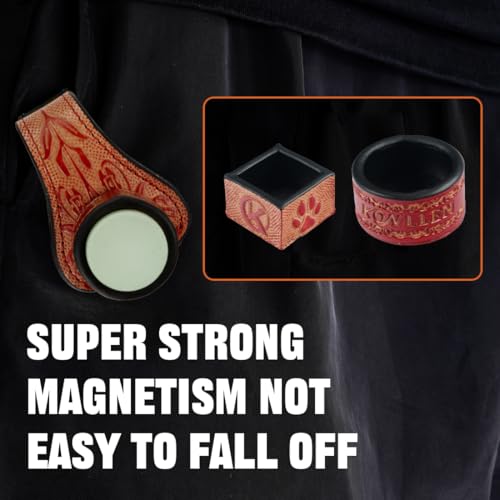 KONLLEN Magnetic Chalk Holder, Pool Cue Accessory | Round or square holder keeps chalk secure and easy to reach for pool cue and billiard players - color: 2-in-1-Black