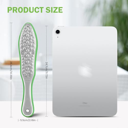 BEZOX Foot Scrubber for Dead Skin(1PCS) - Double Sided Feet File Callus Remover, Heavy Duty Stainless Steel Heel Scraper, Cracked Heel Repair - Green - style: Green