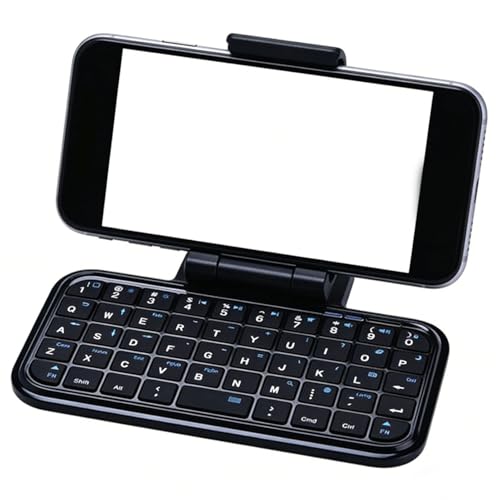 Portable Wireless Keyboard, Multi Device Bluetooth Slim Wired Keyboard with Silent Keys for Wins MacOS Phone Tablet Laptop (Backlit Black)