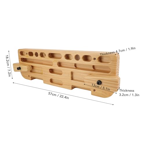 Yosoo Health Gear Training Hang Board Solid Wood Various Grip Hole Enhanced Strength Exercise Compact Climbing Finger Wooden with Adjustable Depths, Strengthener, Forearm Exerciser