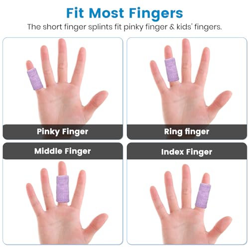 Finger Compression Sleeves, 10 Pcs | Finger Protectors Cots for Arthritis Swelling Basketball Sport, Breathable Elastic - color: Light Purple
