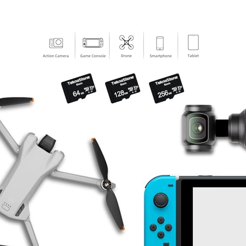 128GB Basic MicroSDXC TF Memory Card with Adapter 1 Pack | 90MB/s Read 50MB/s Write UHS-I C10 U3 V30 A1 for DJI Insta360 Dash Security Cameras Drone Console Tablet Phone - size: Basic 128GB