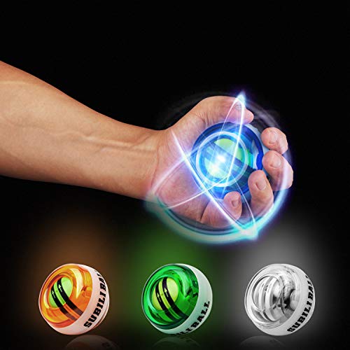 Power Wrist Ball AUTO Start Gyro Ball with LED Lights Forearm Exerciser Wrist Strengthener for Strengthening Muscle and Bones - color: Blue(Without light)
