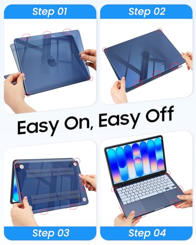Fintie Case for MacBook Neo 13 Inch A3404 2026, Crystal Indigo | Snap-On Hard Shell Cover, Ultra-Thin, Slim Fit, Lightweight - color: Crystal Indigo