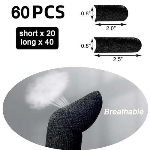60 Pieces Finger Sleeves for Bowling, Disposable Bowling Thumb Sleeves | Anti-Sweat Breathable Protector Seamless Lightweight Anti-Skid Glove for Right Hand & Left Hand - size: Small