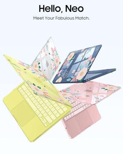 Fintie Case for MacBook Neo 13 Inch A3404 2026, Crystal Camellia | Snap-On Hard Shell Cover, Ultra-Thin, Slim Fit, Lightweight - color: Crystal Camellia