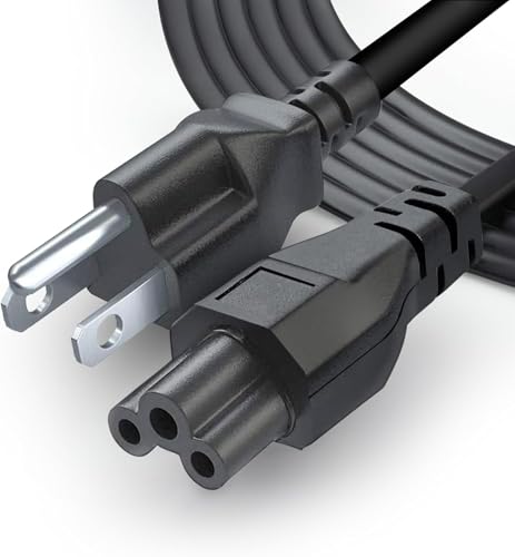 Standard 3ft 3 Prong AC Laptop Power Cord 125 Volts Replacemenet C5 Charger Cable for Laptop, Notebook, Monitors, Projectors, Scanners - size: 3FT