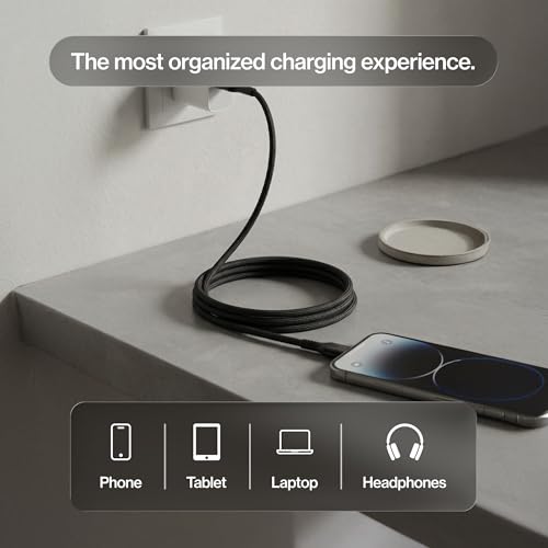 Statik MagStack Pro USB C to USB C Coiling Magnetic Charging Cable,100W | Nylon Braided Tangle-Free Design, Magnetic Coiling, Data Transfer, Compatible with iPhone & Android, 3FT Black - color: Black, size: 3ft, style: USB-C to USB-C