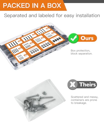 Universal TV Mounting Hardware Screw Kit Set with Box | M4 M5 M6 M8 Screws and Washers Spacers, Replacement Screws for TV VESA Mounting, Fits Most TV / Monitor up to 80 inch