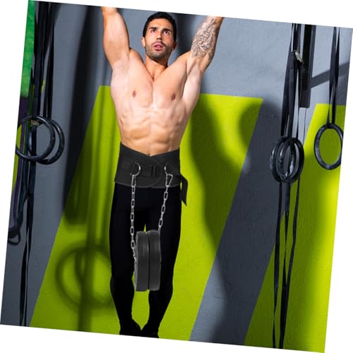 Hemoton Weightlifting Waist Belt with Detachable Chain for Men Heavy Duty Resistance Training Equipment for Dips and Chin-ups Adjustable Support for Waist Muscles