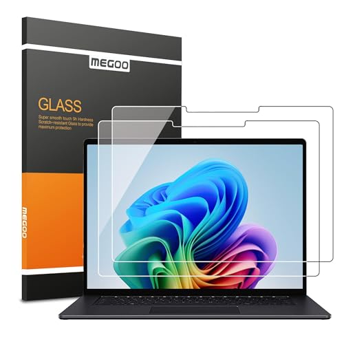 Megoo ArmorShield Screen Protector for Surface Laptop 8/ Laptop 7 13.8" | 9H Tempered Glass Protective Film, Scratch Resistant, Reinforced Protection, Anti-Fingerprint, 2 Pack - size: Surface Laptop 13.8"
