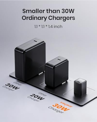30W Compact Wall Charger, USB C Charger Block with GaN III Tech, PD3.0 PPS QC4.0 Fast Charging Foldable Power Adapter for iPhone 17 16 15, Galaxy, Pixel, iPad, AirPods (Black, 2 Pack) - color: Black, size: 2 Pack