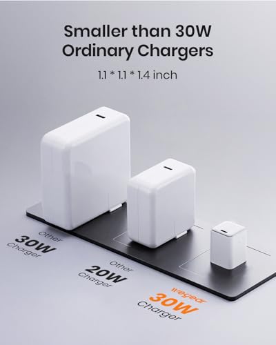 30W Compact Wall Charger, USB C Charger Block with GaN III Tech, PD3.0 PPS QC4.0 Fast Charging Foldable Power Adapter for iPhone 17 16 15, Galaxy, Pixel, iPad, AirPods (White, 1 Pack) - color: White, size: 1 Pack