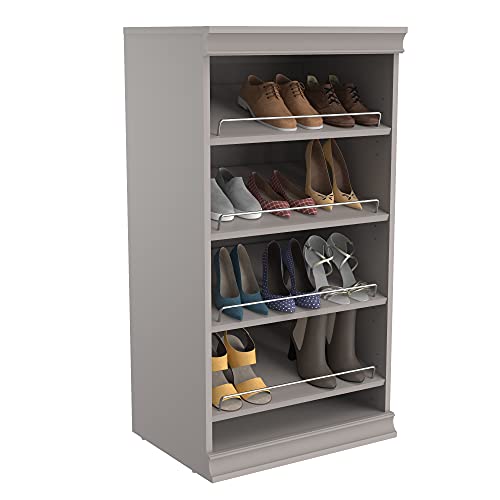 ClosetMaid Modular Storage Shelf Unit with Angled Shoe Shelves, Taupe - color: Taupe