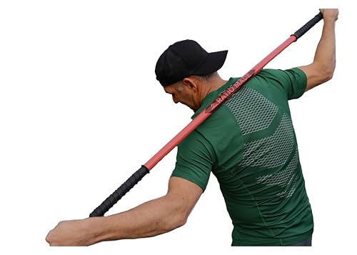 Stretch Stick, flexibility trainer, and mobility aid - color: Cherry, size: 66 inches