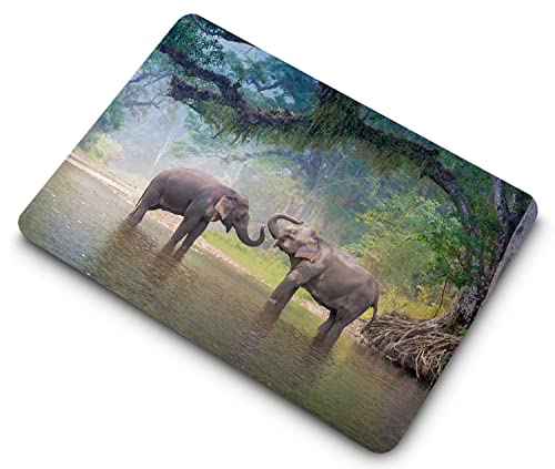 Elephant MacBook Air 13 inch Case - Plastic Hard Shell Cover & Keyboard Skin - Compatible with 2017-2010 Models A1466 A1369 - color: CH59 Elephant, size: Air 13" 2010-2017(A1369/A1466)