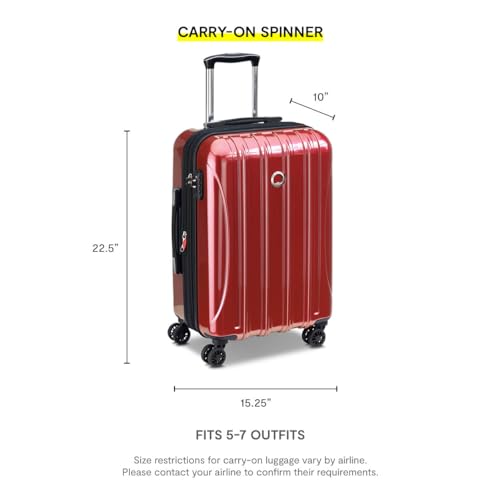 DELSEY PARIS Helium Aero Hardside Expandable Luggage with Spinner Wheels, Blue Cobalt, Carry-On Plus 21 Inch - color: Blue Cobalt, size: Carry-On Plus 21 Inch