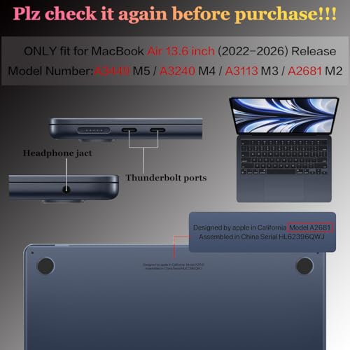 CISSOOK for MacBook Air 13 inch Case M4 M3 M2 2025 2024 2022, Plastic Hard Shell Case Glitter Bling Cover with Keyboard Cover for MacBook Air 13.6 A3240 A3113 A2681, Deep Teal Glitter - color: Air13.6inch-Deep Teal Glitter