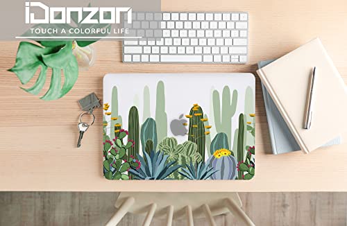 Case for MacBook Air 13-inch Laptop M5 M4 M3 M2 A3449 A3240 A3113 A2681 2026-2022 Release with Touch ID, 3D Effect Matte Clear See Through Hard Cover&Keyboard Cover, Cactus - color: Green Clear