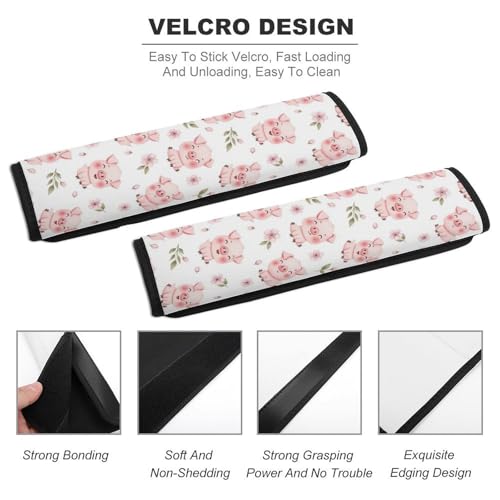 1 Pair Universal Soft and Comfortable Seat Belt Shoulder Pad for Kids, Stroller Pushchair High Chair, Pig Pink Animal Shoulder Protector, Anti-Slip Pad - color: Pattern 972