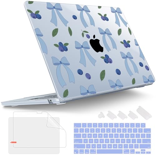 Tuiklol for MacBook Air 13 inch Case M5 2026 M4 2025 M3 2024 M2 2022 Release Model A3449 A3240 A3113 A2681,Plastic Hard Shell Cover for MacBook Air 13.6 with Touch ID, Blue-Berries - color: Blue-berries