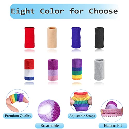Finger Compression Sleeves, 10 Pcs | Finger Protectors Cots for Arthritis Swelling Basketball Sport, Breathable Elastic - color: Red