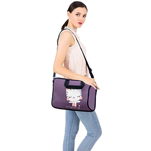 10 inch Messenger Bag Carrying Case Sleeve with Handle Accessory Pocket Fits 7 to 10-Inch Laptops/Notebook/ebooks/Kids Tablet/Pad (7-10.2 inch, Cute Cat) - color: Cute Cat, size: 7-10.2 inch