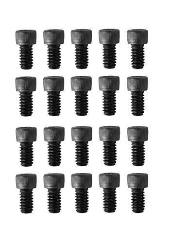 Socket Head Cap Screw, 1/4-20 x 3/8", Alloy Steel, Black Oxide, Hex Socket Coarse Thread, 1/4 inch Hexagonal Allen Bolt, Length: 3/8 inch, Full Thread (Quantity: 20) - size: 3/8