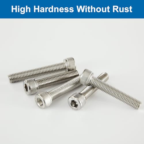 M6 x 30mm 35mm 40mm 45mm 50mm Socket Head Cap Screws Bolts, Stainless Steel 304, Metric Allen Hex Drive, Bright Finish, Fully Threaded, Assortment Kit 50PCS - size: Socket M6x30-50 mm